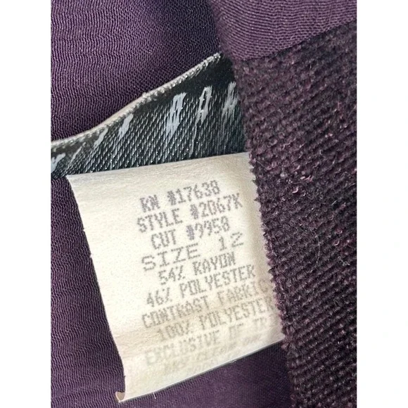 Miss Dorby Vintage 90s Purple Maxi Dress Floral Brocade Patchwork Size 12 Church - Picture 5 of 9